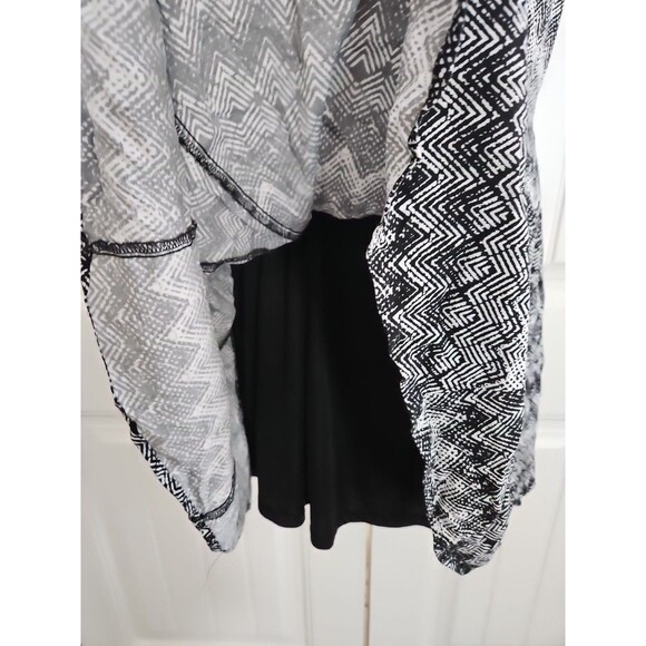 Torrid Chevron Challis Black & White Dress 12 Sleeveless Lined Back Zip Skater - Picture 4 of 8